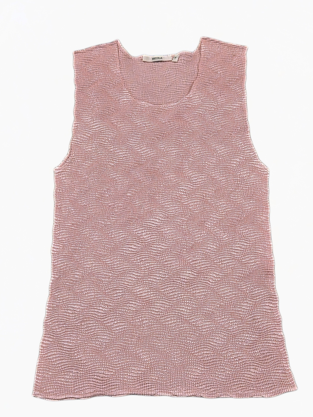 NICOLA Pink Textured Sleeveless Tank